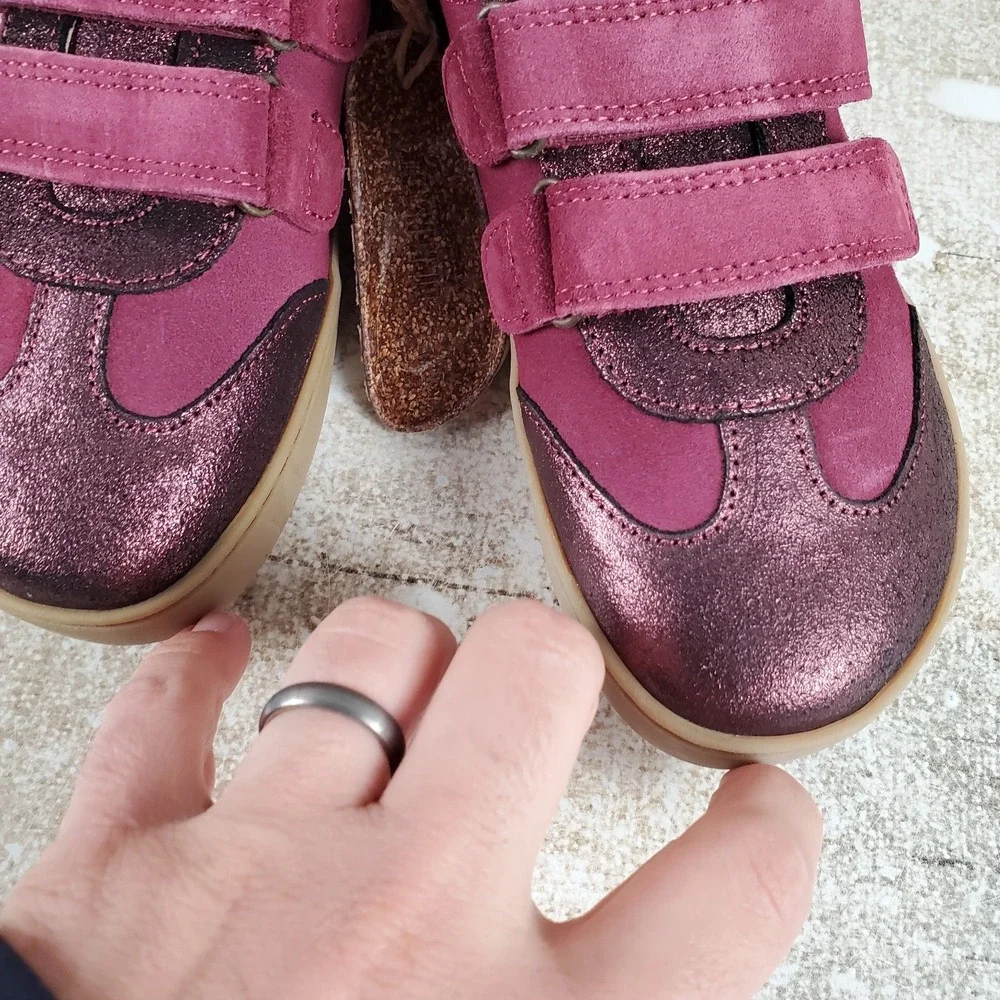 Birkenstock Kids Davao‎ Shoes Sz 1 EU 32 Mixed Leather Sneakers Plum